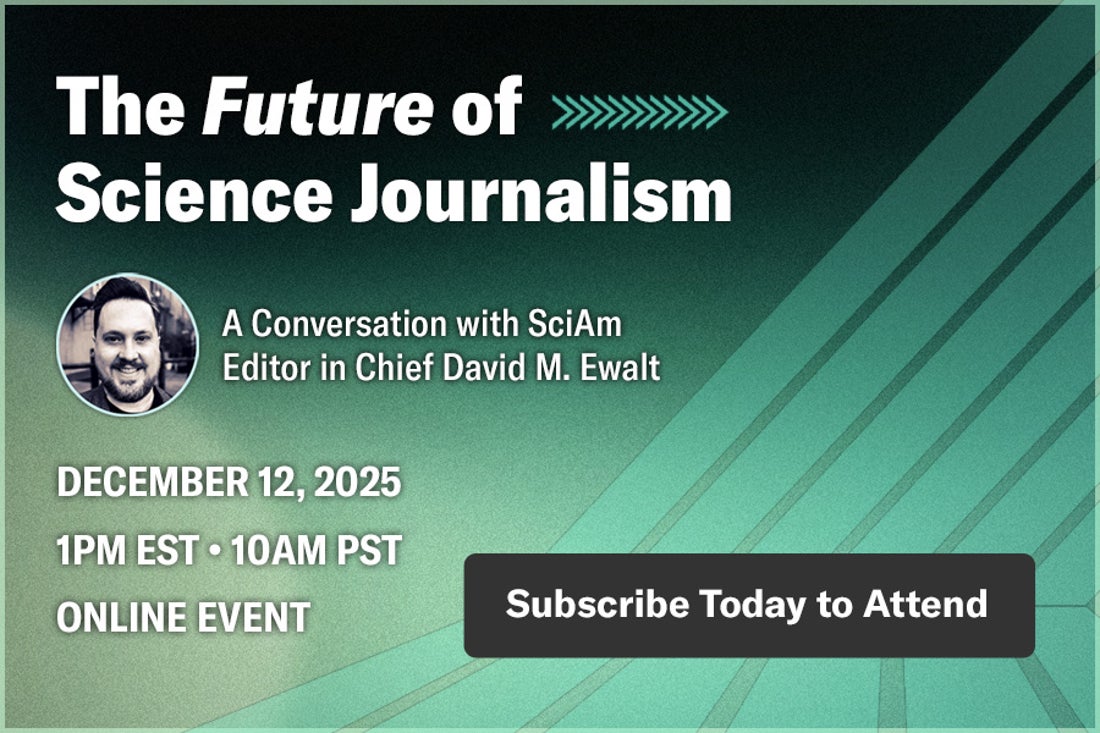 The Future of Science Journalism advertisement flyer