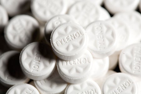 A stack of Tylenol pills