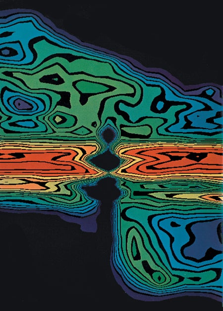 Map shows the distribution of emission from un-ionized hydrogen.