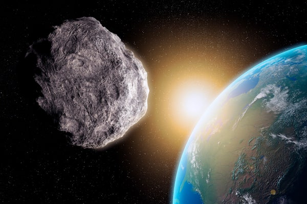 Illustration shows a near-earth asteroid.