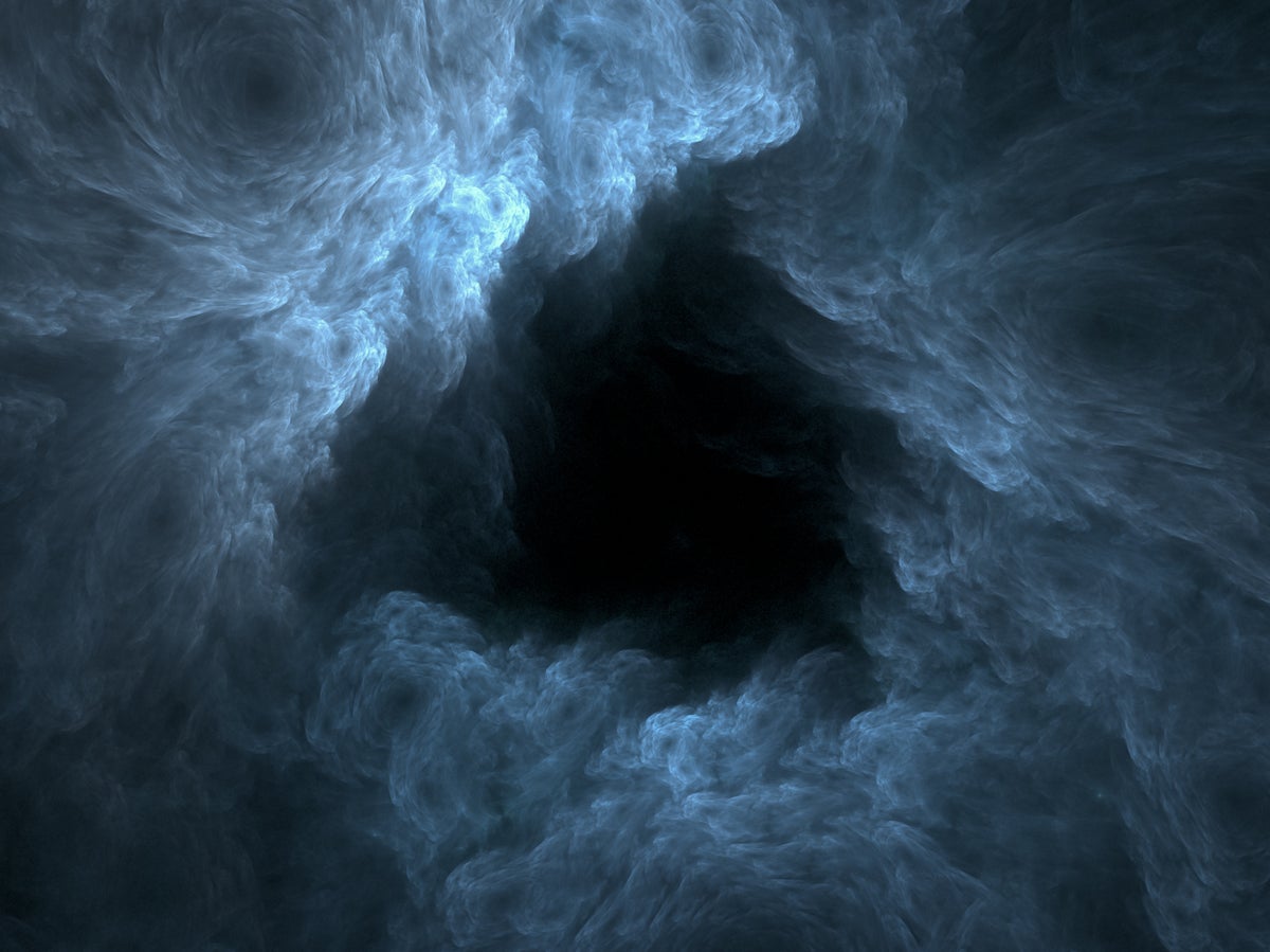 Black hole in the clouds, abstract image 