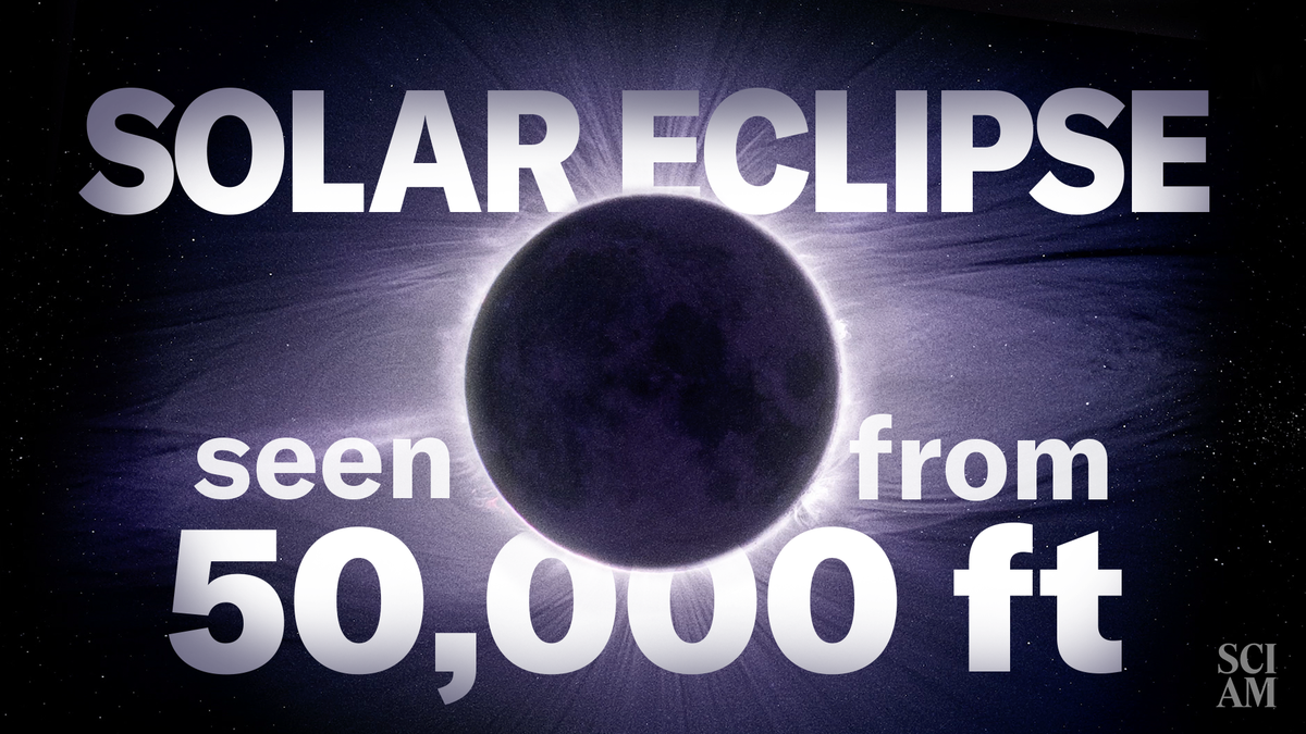 A composite image of a solar eclipse with a glowing, lavender-hued corona sits behind the text 