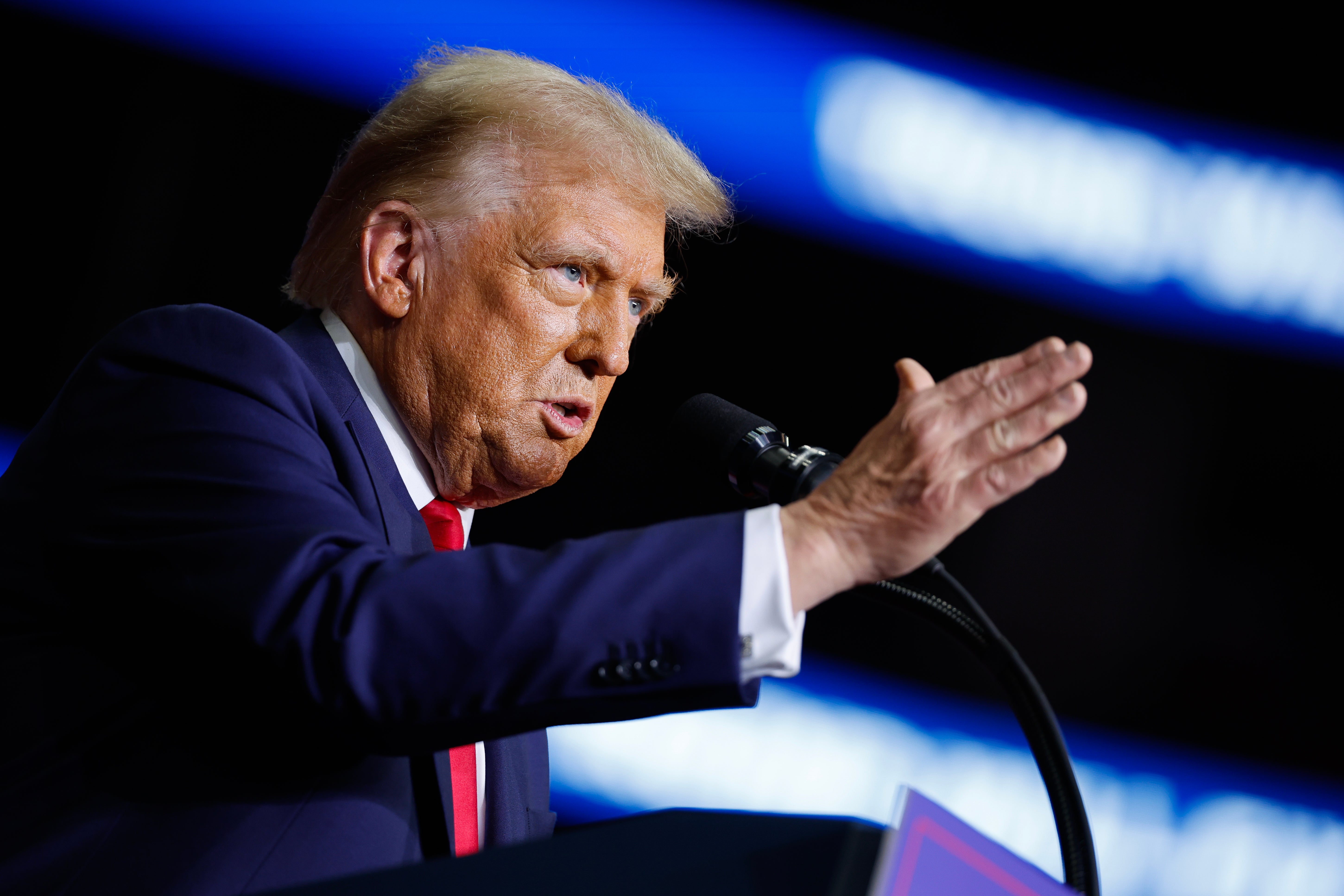 President-elect Donald trump speaking at rally.