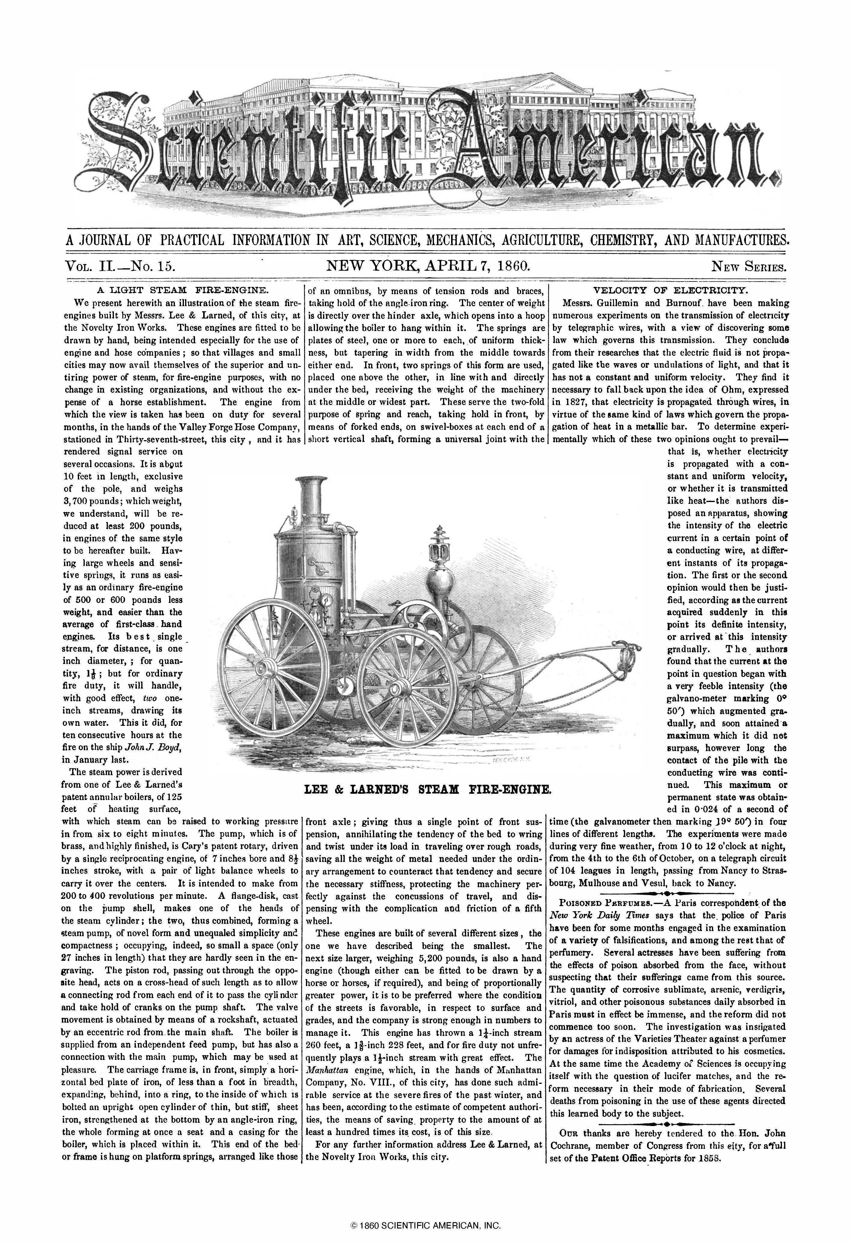 Scientific American Magazine Vol 2 Issue 15