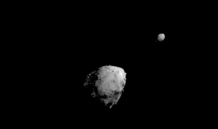 An asteroid in space.