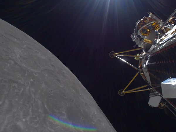 Intuitive Machines’ IM-2 mission lunar lander, Athena, entering lunar orbit