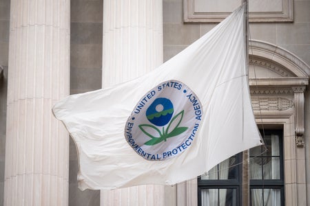 White flag with EPA signage