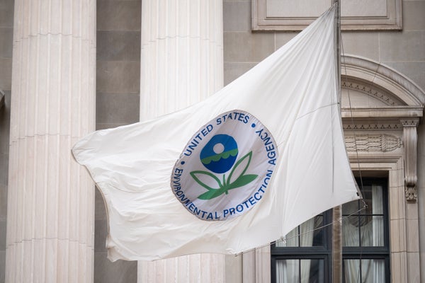 White flag with EPA signage