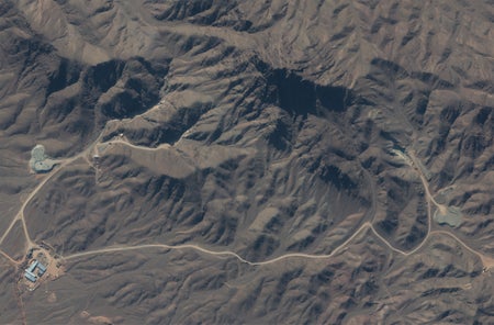 A satellite view of mountain roads