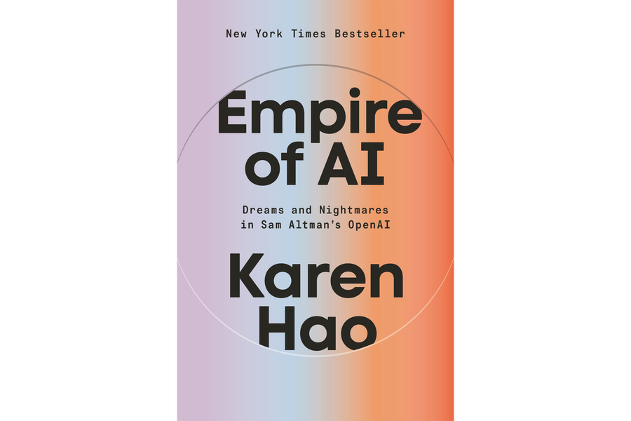 Arte da capa do livro para Empire of Ai de Karen Hao