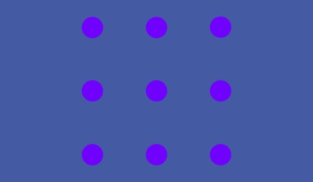An array of nine purple dots against a muted blue background