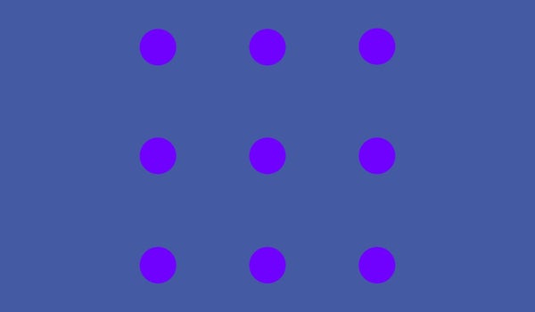 مجموعة من تسع نقاط أرجوانية على خلفية زرقاء صامتة