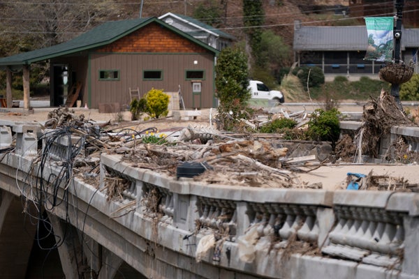 Bridge damaged by hurricane