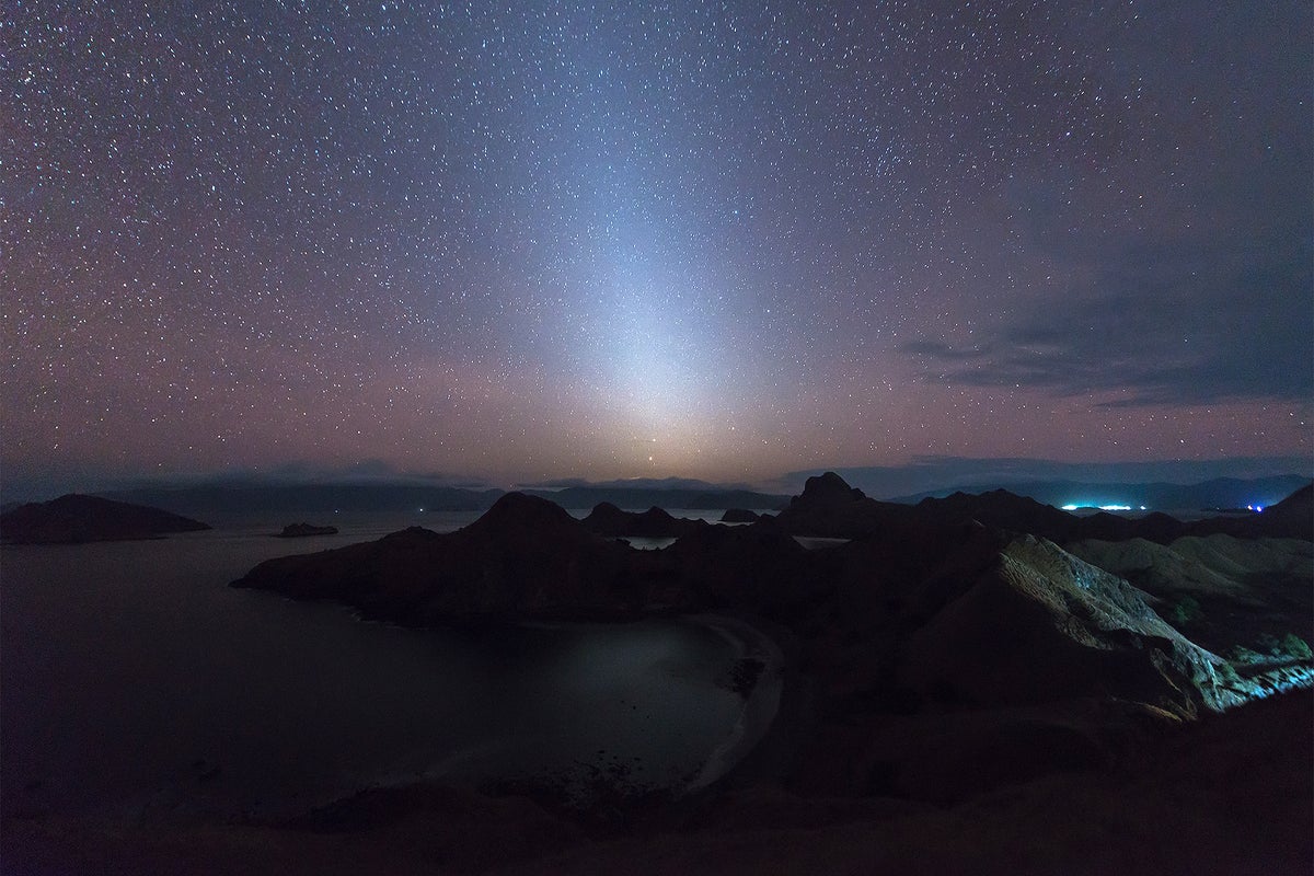 Zodiacal light over the Padar Island, Indonesia