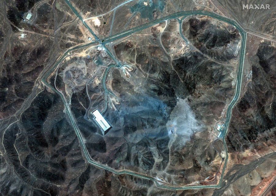 Satellite image of airstrike aftermath
