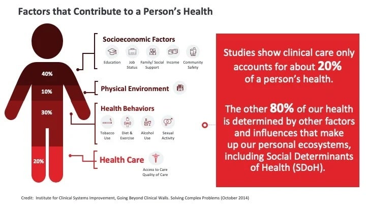 Factors that contribute to a person's health graphic