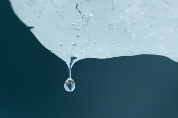 Drop of water from glacier