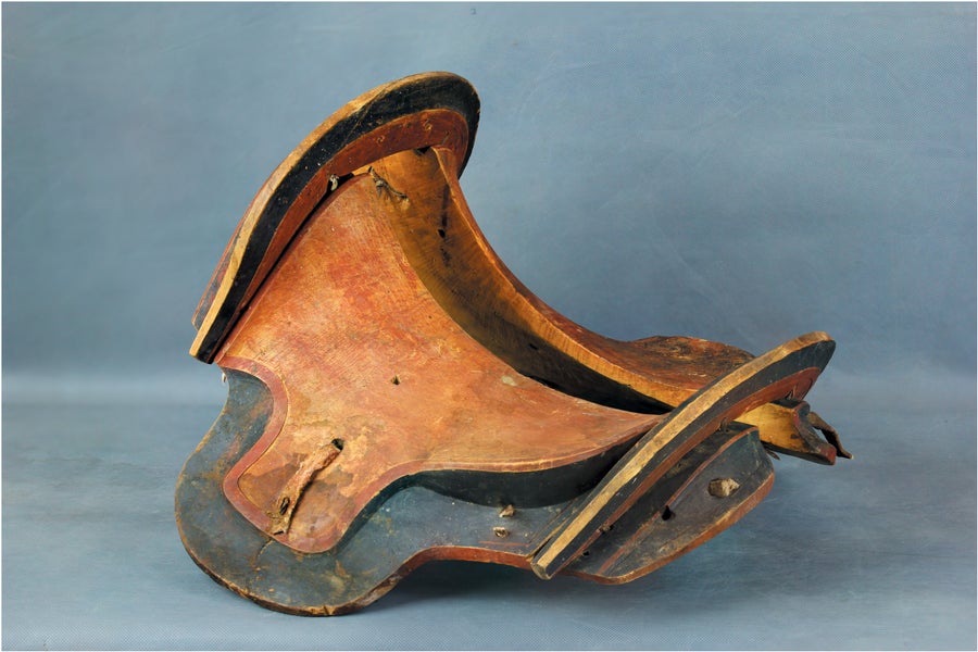 Photograph of an ancient saddle