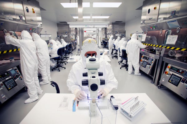 Technicians working in a medical laboratory