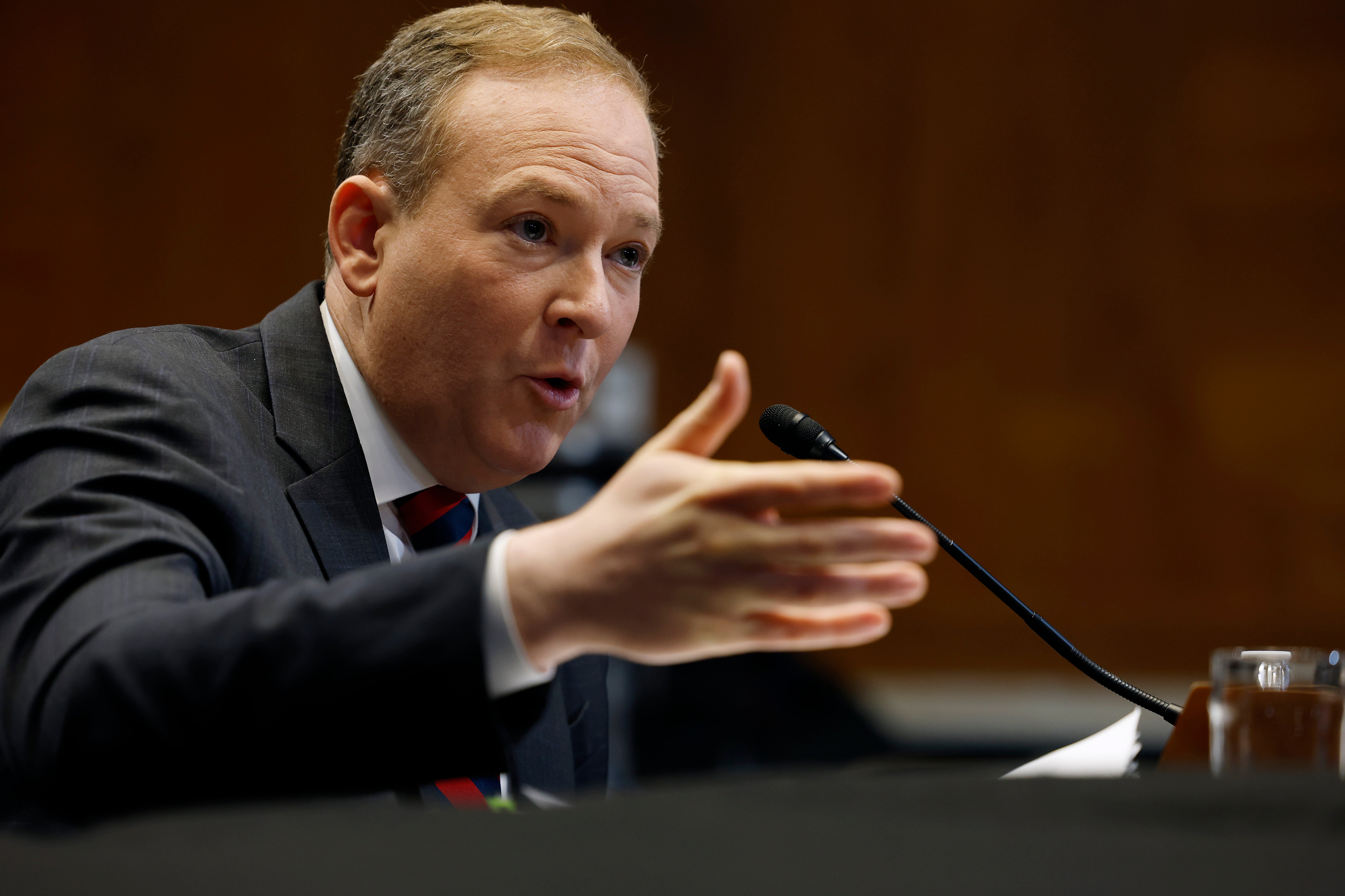 EPA Administrator Lee Zeldin speaking with extended arm