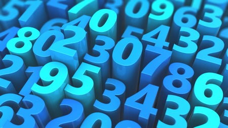 abstract 3d illustration of blue numbers background