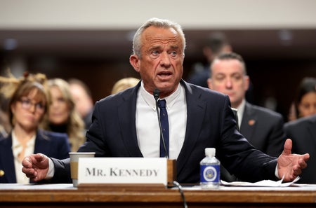 Robert F. Kennedy Jr. at desk at Senate Hearing