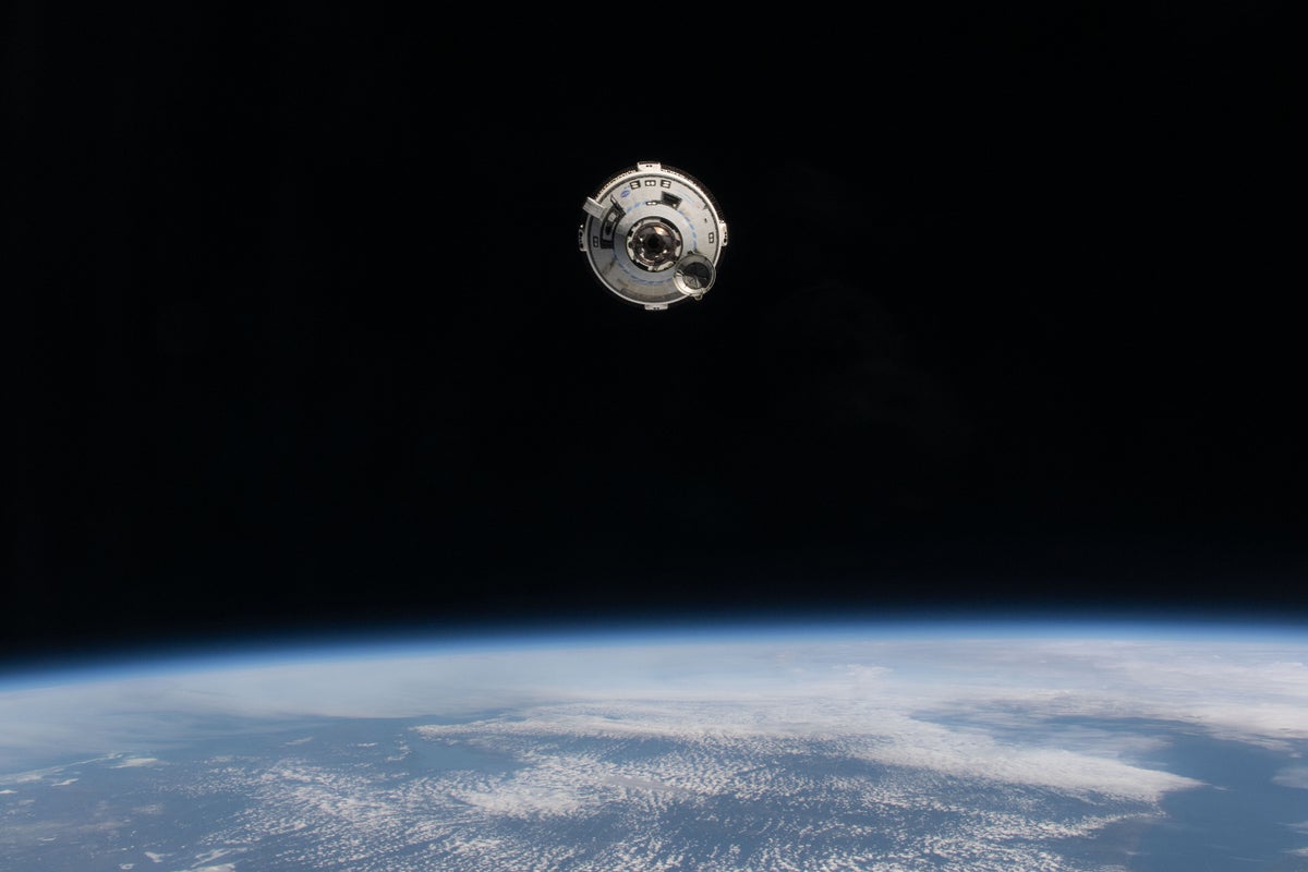 Boeing's Starliner spacecraft on NASA's Crew Flight Test approaches the International Space Station while orbiting 263 miles above Quebec, Canada