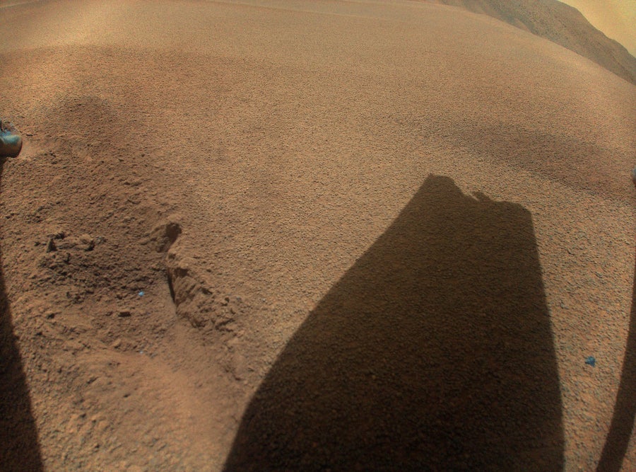 a shadow of a broken-off rotor blade