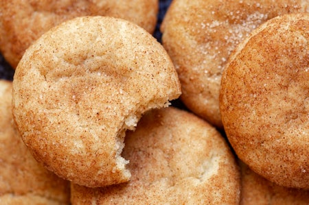 snickerdoodle cookies with a bite missing