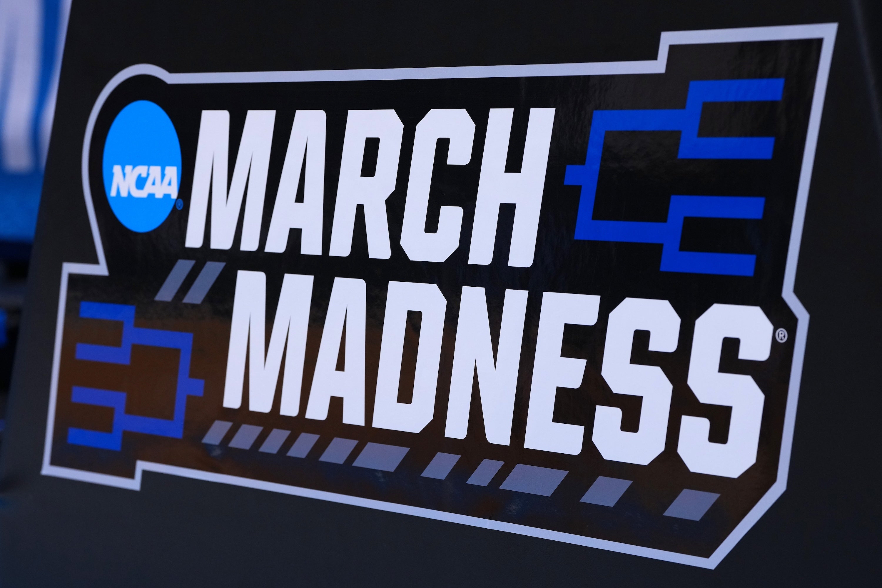 A detailed view of the March Madness logo.