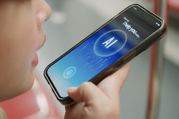 Woman using AI app