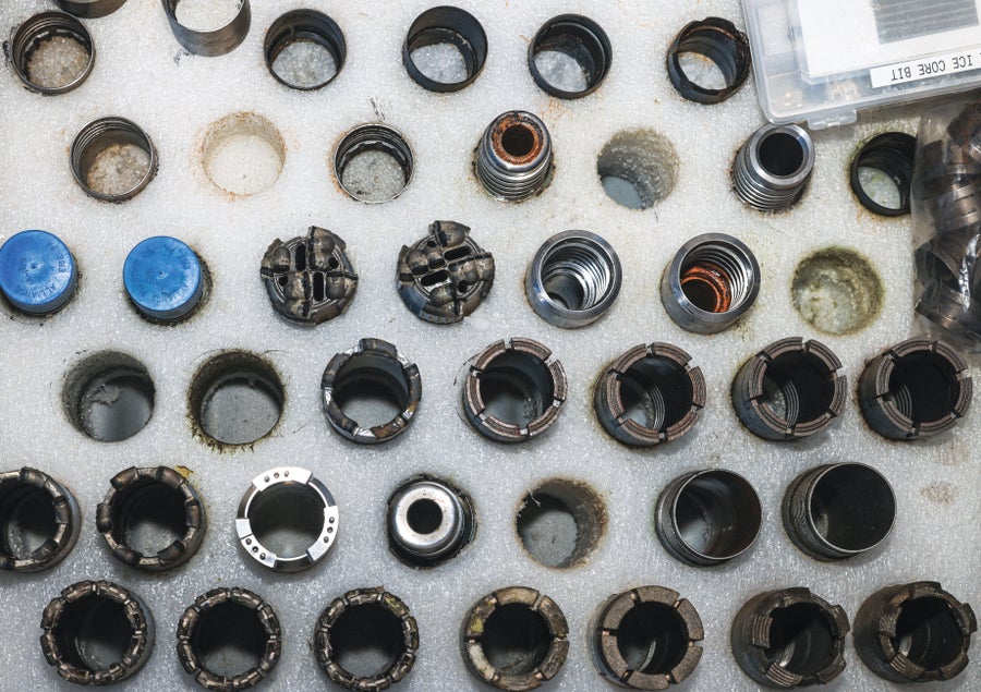 Drill bits in case