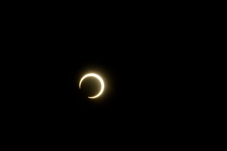 A partial solar eclipse viewed from Southern Utah.