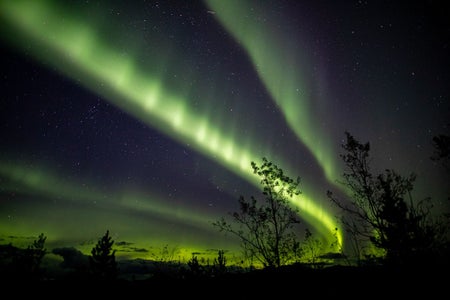 Green auroral arcs.