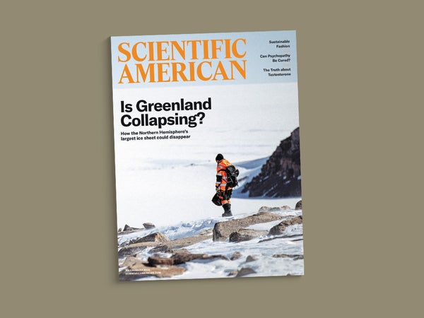 Couverture du numéro de juillet / août 2025 de Science American dans un fond brun