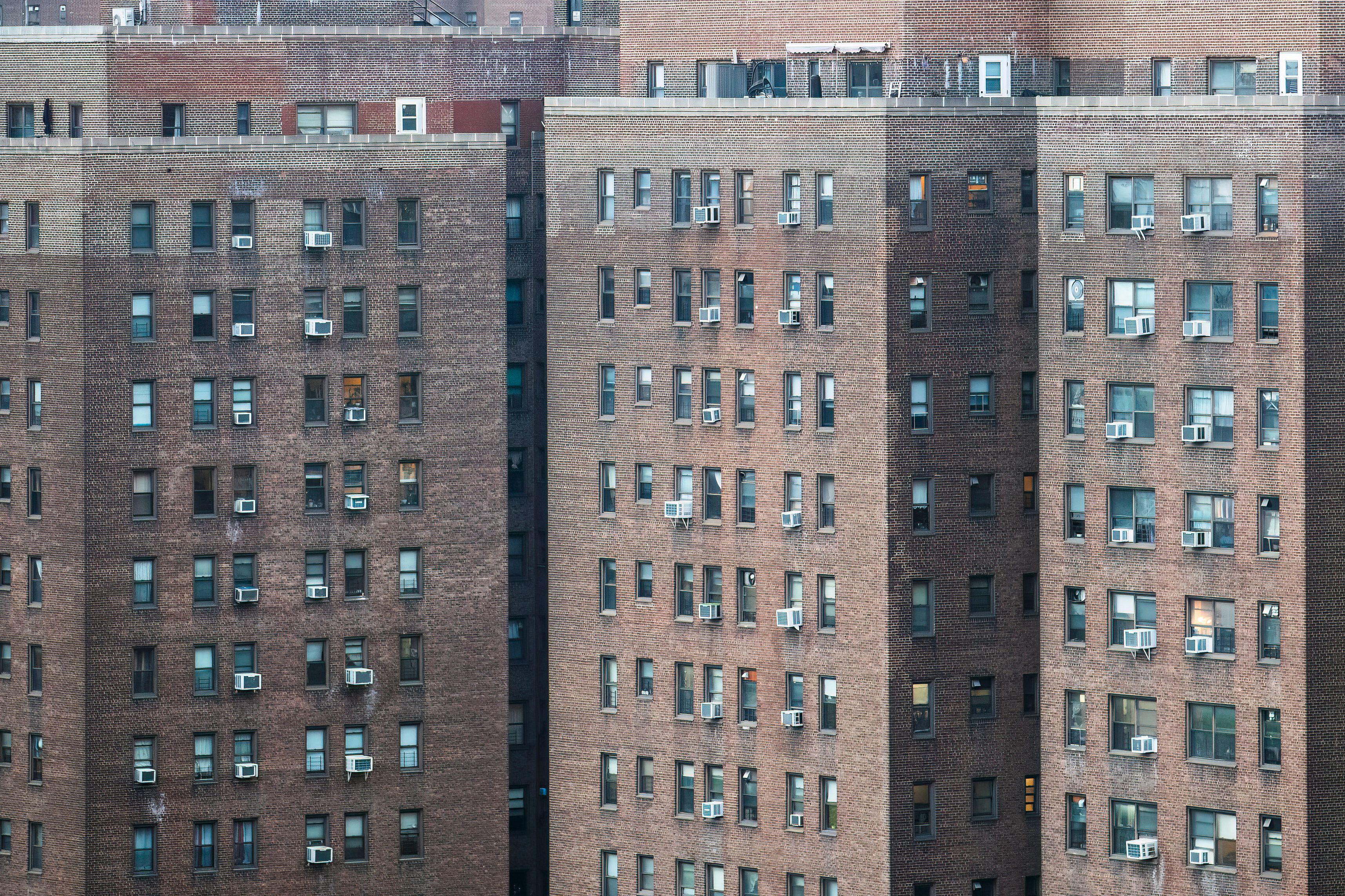 Brick building with AC units