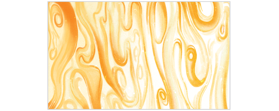 Illustrated cross section of plasma shows an irregular orange marbled pattern with eddies and hotspots.