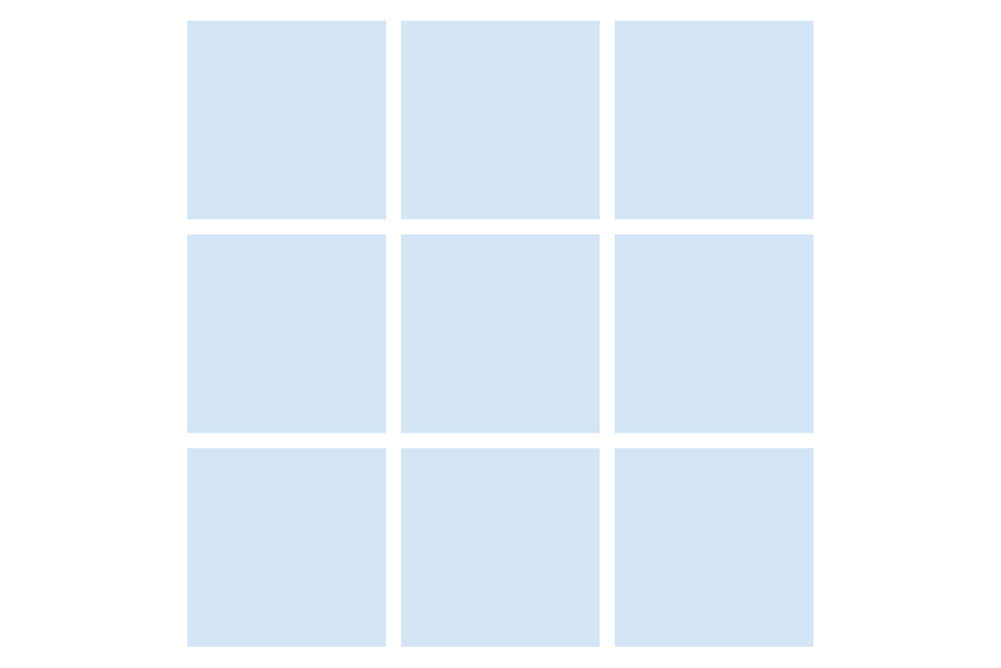 A grid consisting of three rows of three blank squares each.