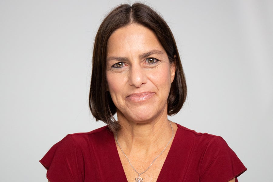 Headshot portrait of Marlena S. Fejzo, PhD on gray backdrop