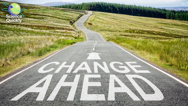 Illustration of a change ahead sign on the road