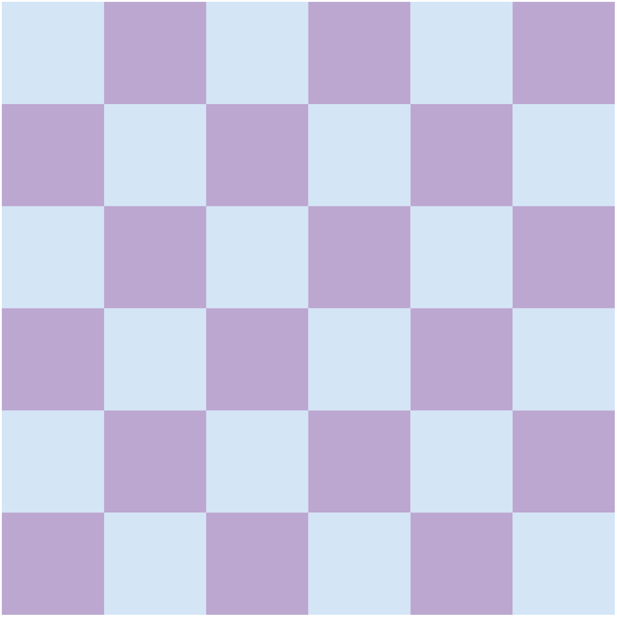 A 6-by-6 square checkerboard.