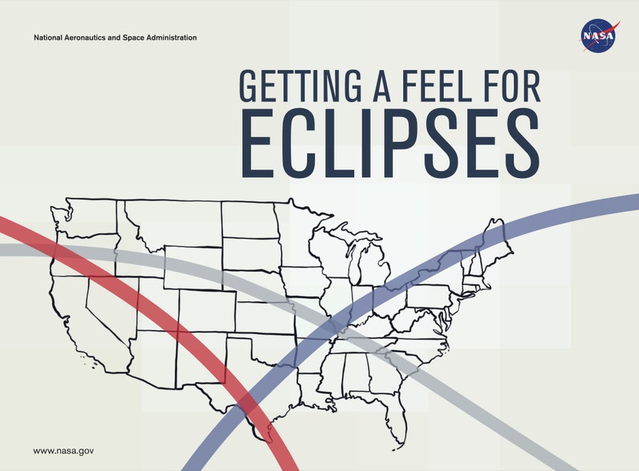Book Cover Getting A Feel For Eclipses with map of US and directional lines across.