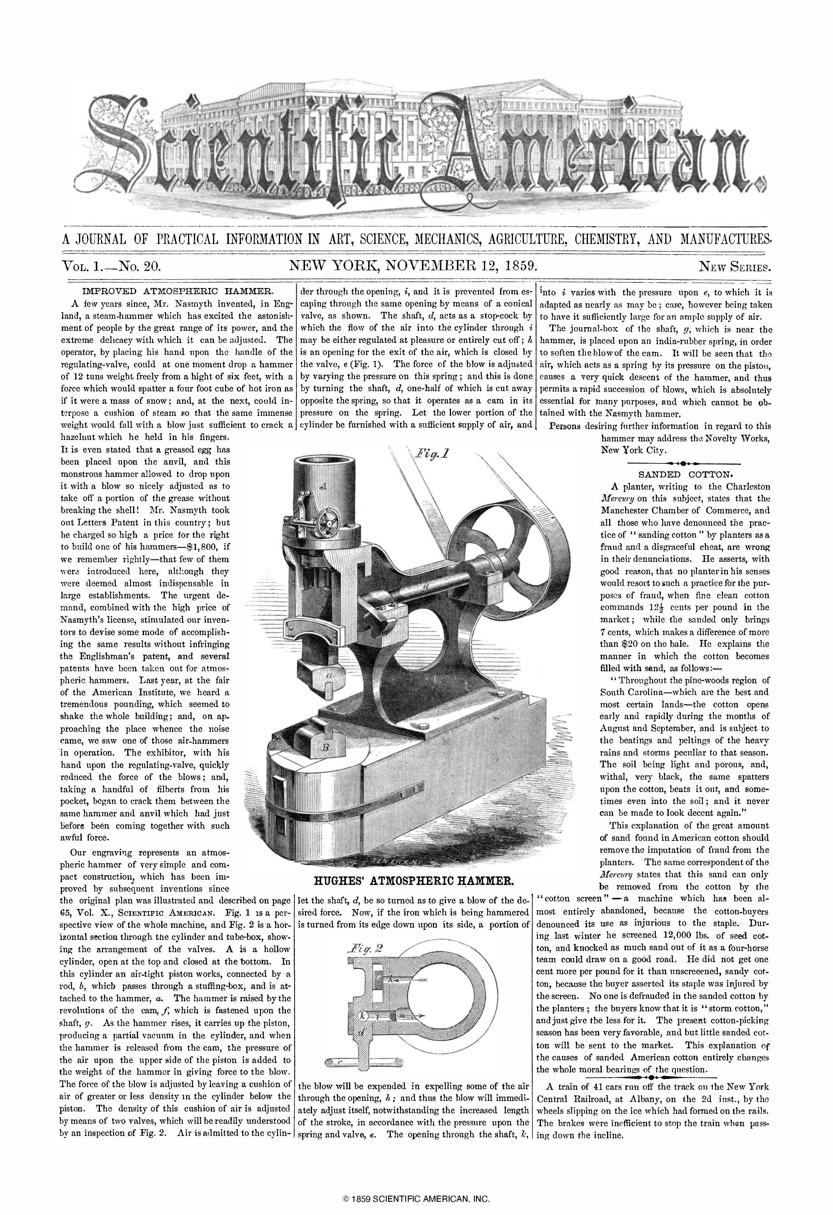 Scientific American Magazine Vol 1 Issue 20