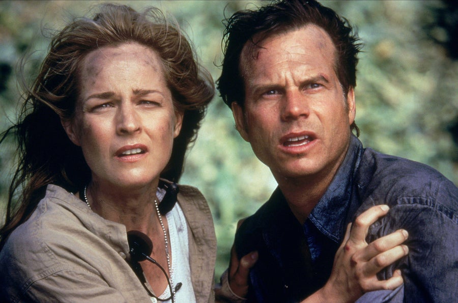 Helen Hunt and Bill Paxton in a film still from Twister (1996)