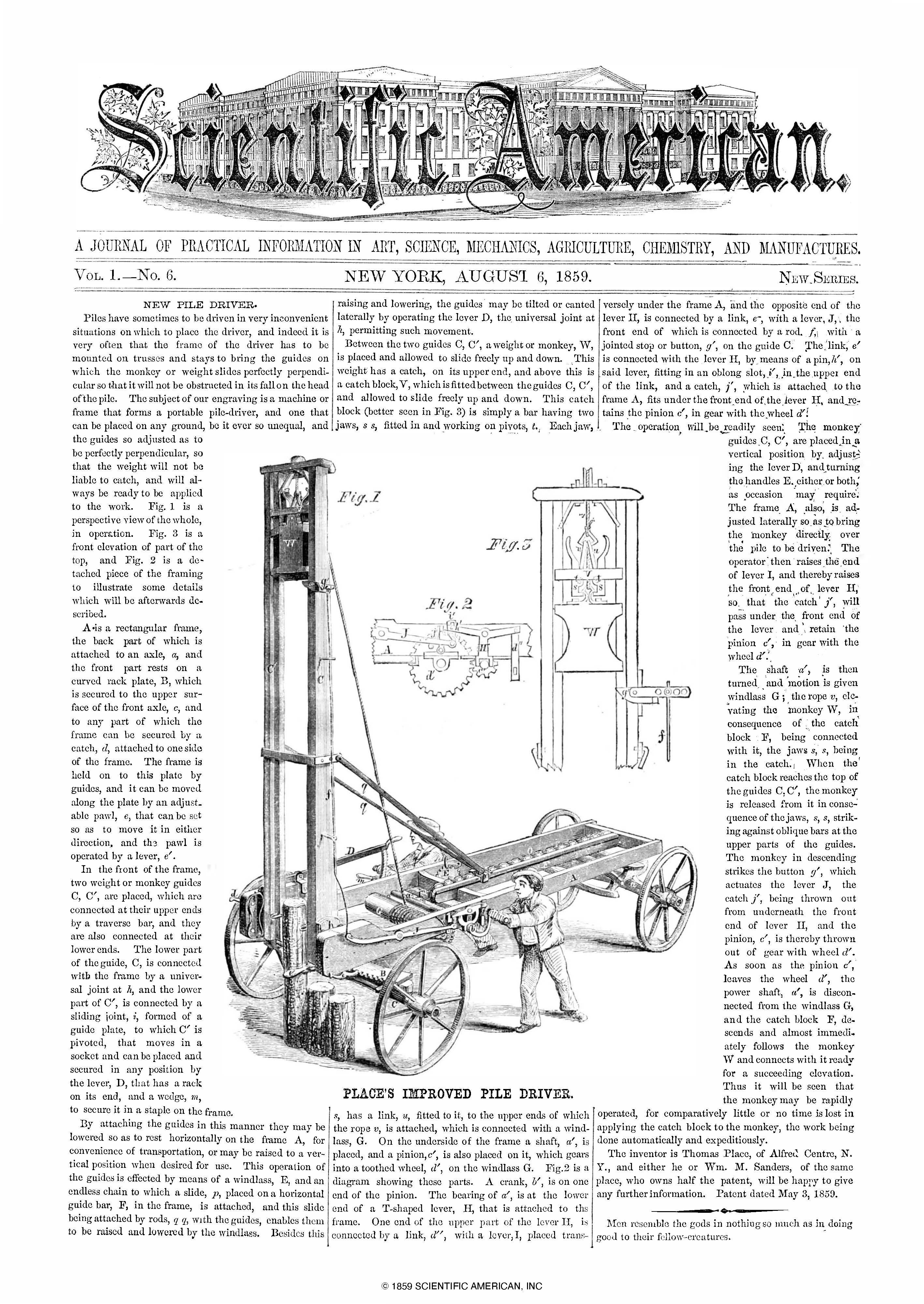 Scientific American Magazine Vol 1 Issue 6