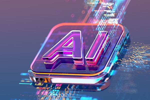 Colorful depiction of an AI chip