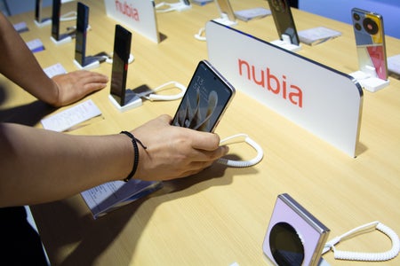 A 3D display from a cell phone is being seen at the Nubia Global booth at SNIEC in Shanghai, China, on June 26, 2024, during the opening of Mobile World Congress (MWC) 2024.