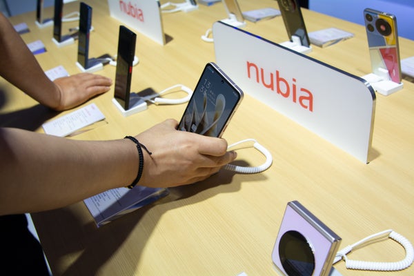 A 3D display from a cell phone is being seen at the Nubia Global booth at SNIEC in Shanghai, China, on June 26, 2024, during the opening of Mobile World Congress (MWC) 2024.