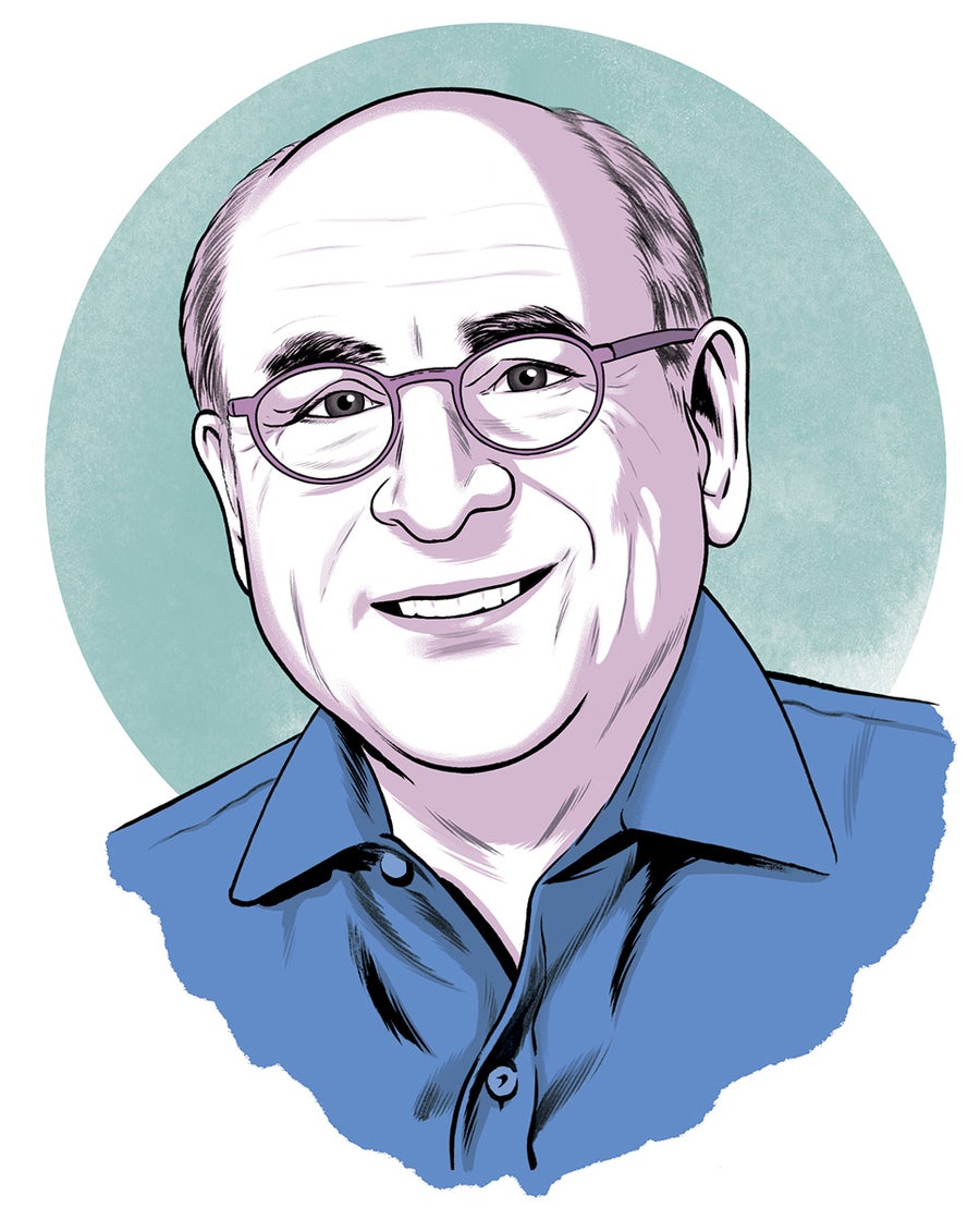 Cartoonish illustration of Stuart Orkin