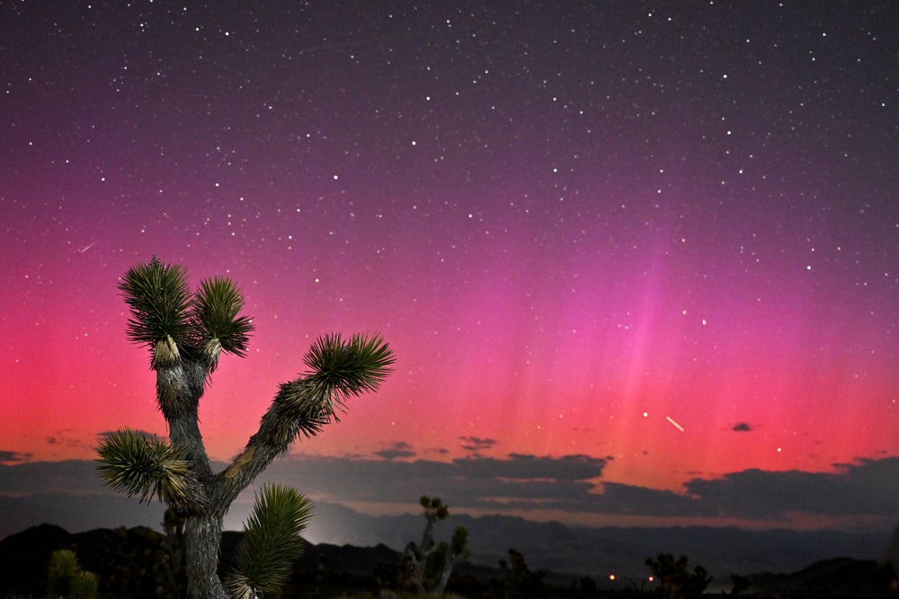 Aurora boreal sobre Las Vegas